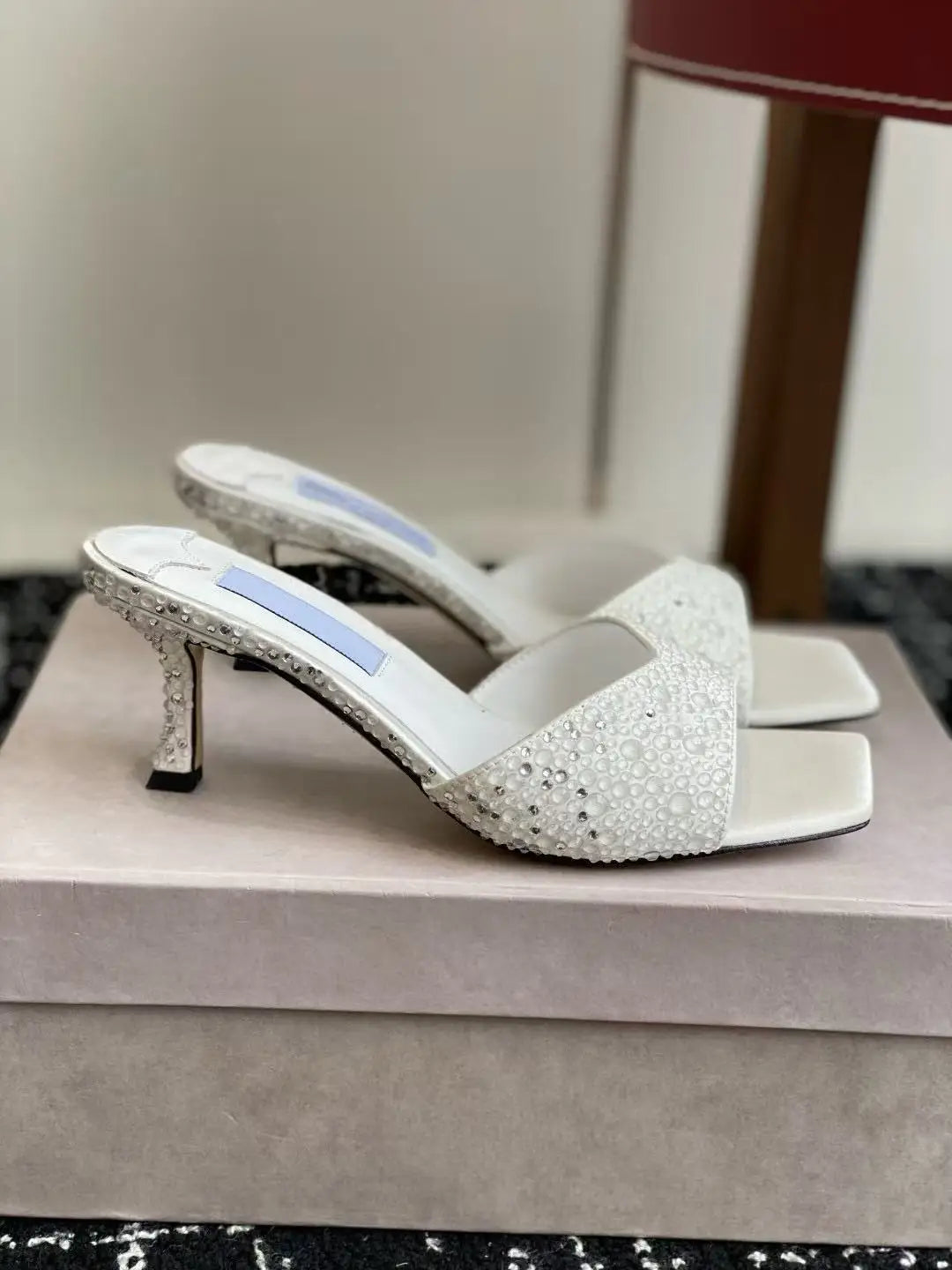 New High-quality Pearl High-heeled Women's Summer Sandals