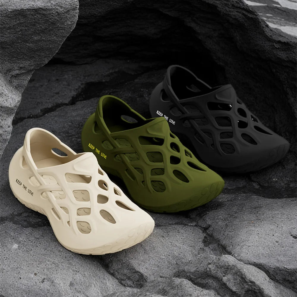 Custom EVA Clogs Sandals Breathable Hollow Non-slip for Outdoor Beach Garden Soft Summer Shoes for Men