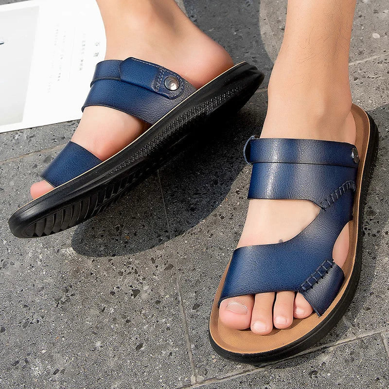 New Italian Handcrafted Custom Large Size Men's Beach Sandals slippers Leisure Sports Indoor Outdoor