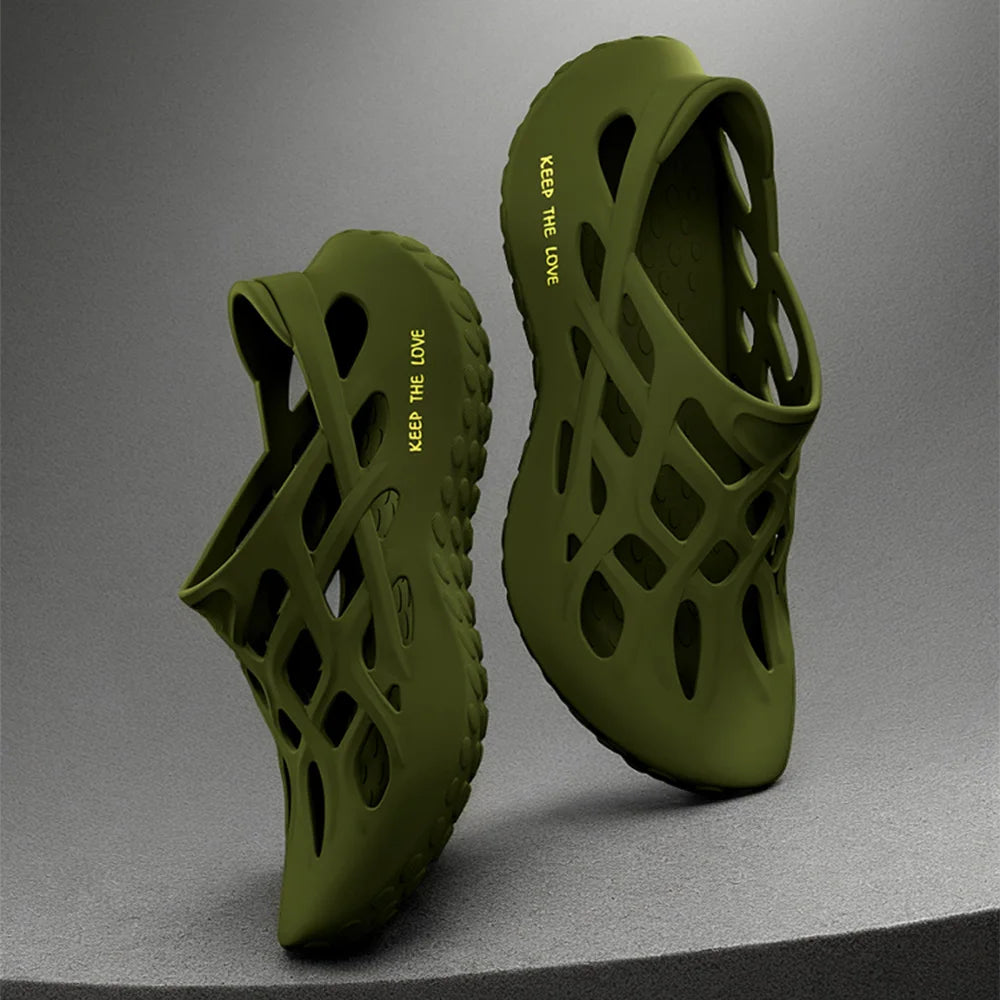 Custom EVA Clogs Sandals Breathable Hollow Non-slip for Outdoor Beach Garden Soft Summer Shoes for Men