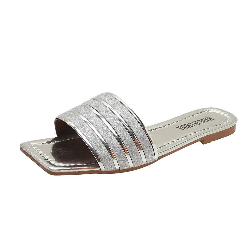 New Summer Collection: Women's Stylish Flat Sandals — Lustrous PU Leather, Comfortable Outdoor Walking Shoes — Premium & Elegant Design