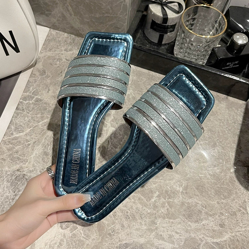 New Summer Collection: Women's Stylish Flat Sandals — Lustrous PU Leather, Comfortable Outdoor Walking Shoes — Premium & Elegant Design