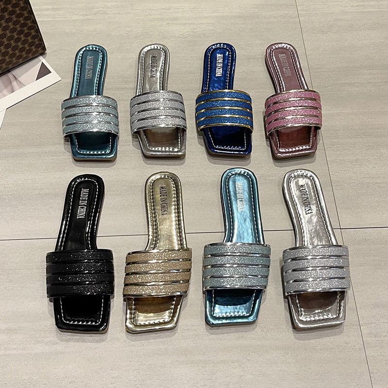 New Summer Collection: Women's Stylish Flat Sandals — Lustrous PU Leather, Comfortable Outdoor Walking Shoes — Premium & Elegant Design