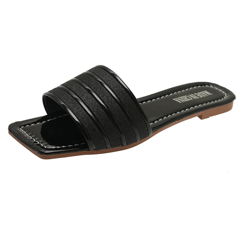 New Summer Collection: Women's Stylish Flat Sandals — Lustrous PU Leather, Comfortable Outdoor Walking Shoes — Premium & Elegant Design